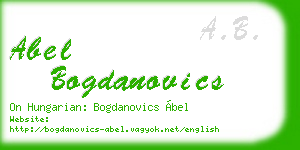 abel bogdanovics business card